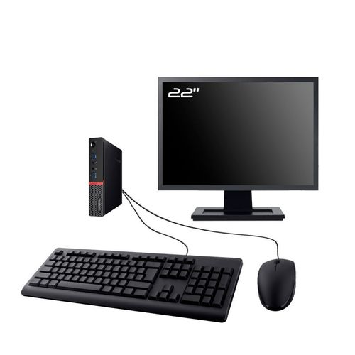 PC Lenovo M700 Tiny Ecran 22" Intel G4400T RAM 8Go SSD 960Go W11 Wifi
