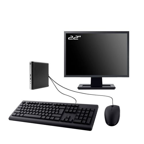 PC HP ProDesk 400 G4 DM Ecran 22" Intel I7-8700T RAM 8Go SSD 960Go W11 Wifi