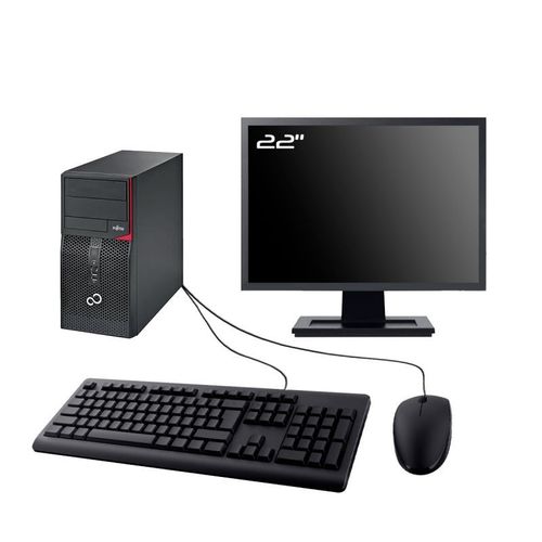 PC Fujitsu P556 Tour Ecran 22" Intel I3-6100 RAM 16Go SSD 1To W11 Wifi