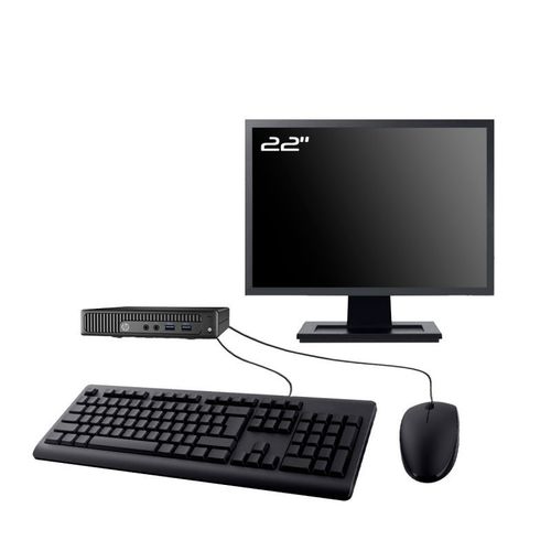 PC HP 260 G2 DM Ecran 22" Intel I3-6100U RAM 16Go SSD 2To W11 Wifi
