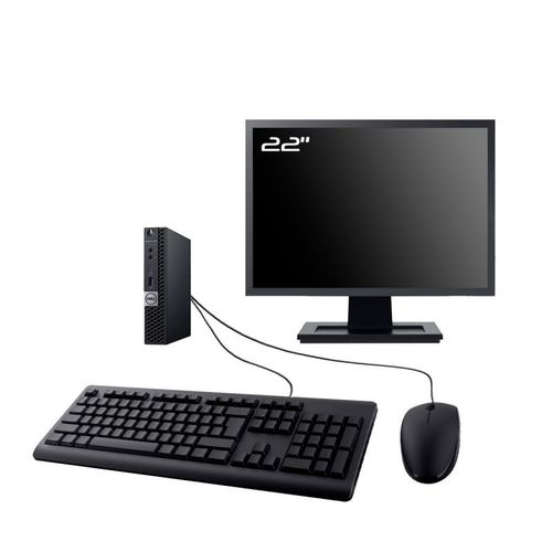 PC Dell OptiPlex 5060 Micro Ecran 22" Intel I5-8400T RAM 8Go SSD 240Go W11 Wifi