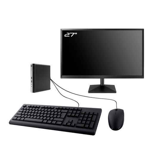 PC HP ProDesk 400 G4 DM Ecran 27" Intel I5-8400T RAM 16Go SSD 2To W11 Wifi