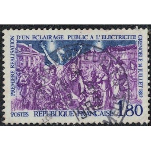 France 1982 Oblitéré Used Réalisation Éclairage Public Électrique Grenoble Y&t Fr 2224 Su
