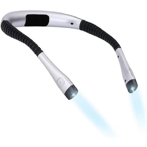 Lampe De Lecture Rechargeable Pour Cou Avec Bras Flexibles,3 Couleurs De Lumière Led,3 Niveaux D'éclairage Réglables,Batterie 1000mah,Parfaite Pour Lire Des Livres,Tricoter,Réparer,Camping