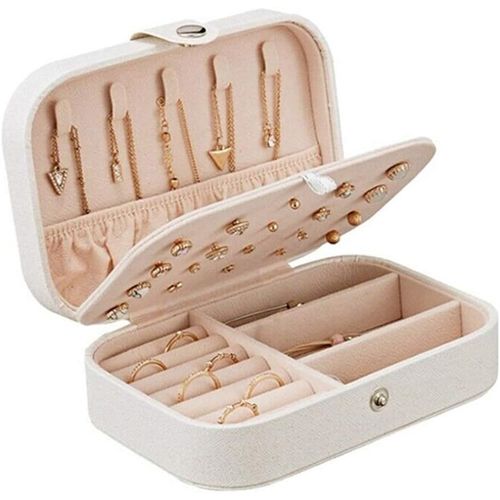 Boîte À Bijoux Fille Femme Rangement Bijoux En Cuir Pu Petite Coffret De Bijoux Portable De Voyage Cadeau Pour Boucles D'Oreilles Collier Bague