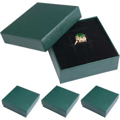 4 Pièces Boîte À Bijoux En Kraft Exquise,9×9×3cm Boites Carton Cadeaux Cadeau De Bijoux Carrée Avec Couvercle,Boîte À Bijoux En Papier Avecmousse,Boîte Ecrin Bijoux Petite,Pour Le Stockage De Bijoux 