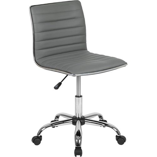 Chaise De Bureau Pivotante Côtelée À Dossier Bas Alan De,Sans Accoudoirs,Gris Clair