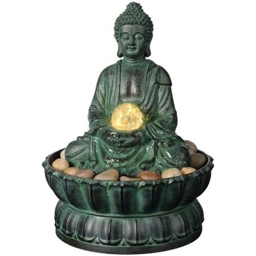 Fontaine D Intérieur Fontaine De Bureau À Boule Rotative Créative Avec Fonction De Circulation D'Eau De Luxe Légère Et Humidifiante For Salon,Ornements Simples En Forme De Bouddha Decorationmaison
