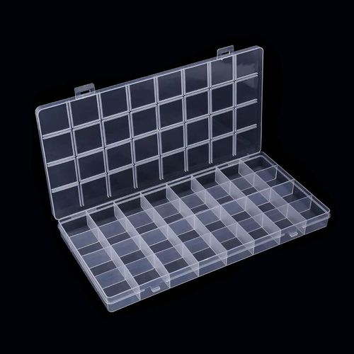 Boîte De Rangement Plastique,32 Compartiments En Transparent,Pour Ranger Les Vis,Boucles D'oreilles,Perles,Matériel De Bureau