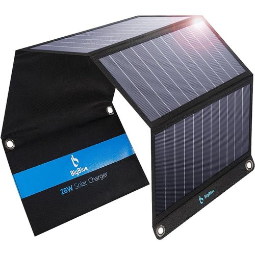 28w Panneau Solaire Pliable Avec Ampèremètre Numérique,Chargeur Solaire Portable Ipx4 Avec 2 Ports Usb(5v/2.4a Chacun) Pour Iphone,Samsung Galaxy,Huawei Etc