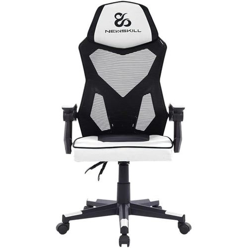 Gaming Chair Eros Tissu Respirant Eros,Dossier Enmaille,Chaise De Bureau,Réglable En Hauteur,Accoudoirs Fixes,Réglable En Hauteur,Ergonomique,Appui-Tête Intégré,Jusqu'à 150kg,Blanc