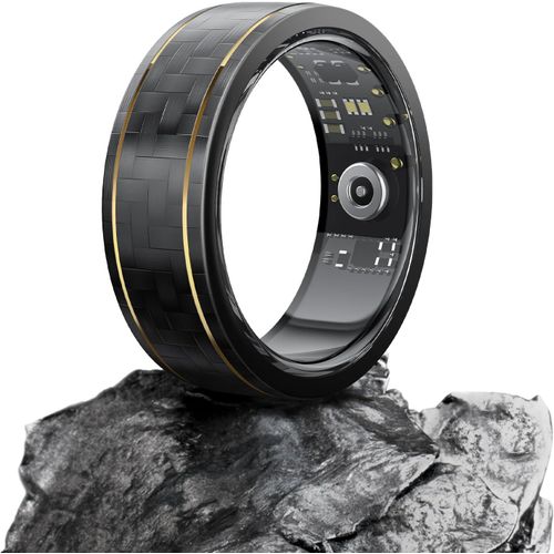 Bague Intelligentes Hommes Femmes,Smart Ring Avec 100+Modes Sportifs,Ip68,Surveillance De La Fréquence Cardiaque 24/7 Podomètre Sommeil,Bague Fitness Pour Ios Android,Taille 8,Or Noir