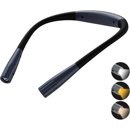 Lampe De Lecture De Cou Rechargeable,3 Couleurs Et 3 Niveaux De Luminosité Réglables,Bras Pliables,Yeux Avec Fonctionmémoire,Longue Durée De Vie,Pour Lecture,Tricoter,Camping