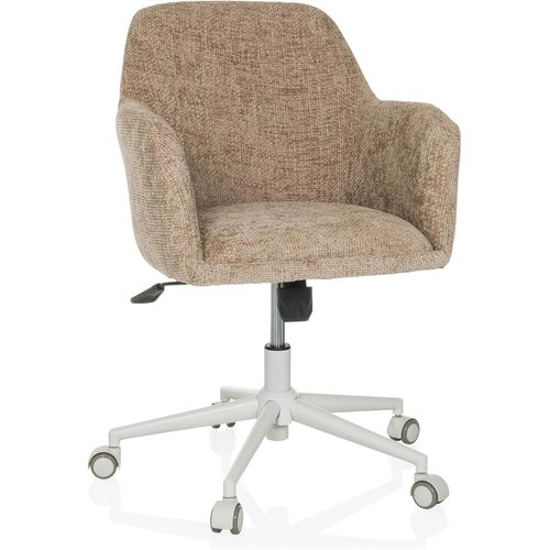 Hjh Living Homeoffice Chaise Rembourrée Solao Home Chaise De Bureau Chaise Pivotante Réglable En Hauteur,Fonction Bascule,Tissu Beige