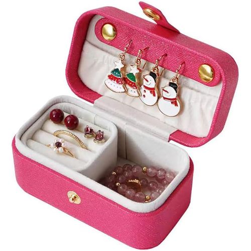 Boite A Bijoux,Petite Boîte À Bijoux Pour Femme Boite Bijoux Voyage Cuir Pu Petite Coffret Bijoux Rangement Bijou Pour Collier Bagues D'Oreilles Bracelets