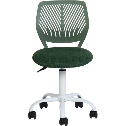Lot De 1 Chaise De Bureau,Pivotante,Hauteur Réglable,Avec Petit Trou De Dossier,Design Pour Chambre À Coucher,Bureau,Vert Foncé