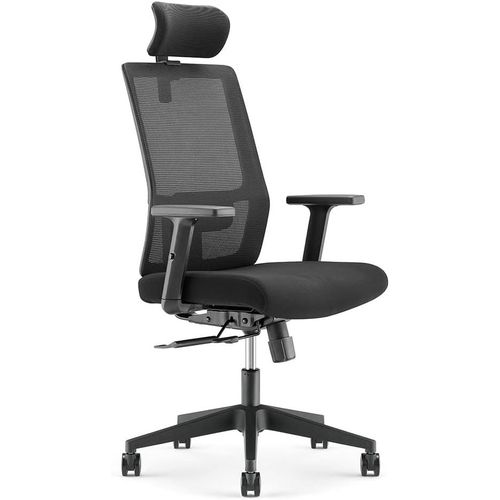 Chaise De Bureau Confort Noir Fauteuil De Bureau Dossier Hauteur Réglable,Soutien Lombaire,Appui-Tête Et Accoudoirs Réglables Profondeur D¿Assise,Siège De Bureau Basculant Synchrone
