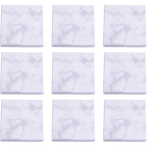Pandahall Lot De 18 Boîtes À Bijoux Carrées En Carton Blanc Effetmarbre Pour Bagues,Bijoux,9,1 X 9,1 X 2,9cm