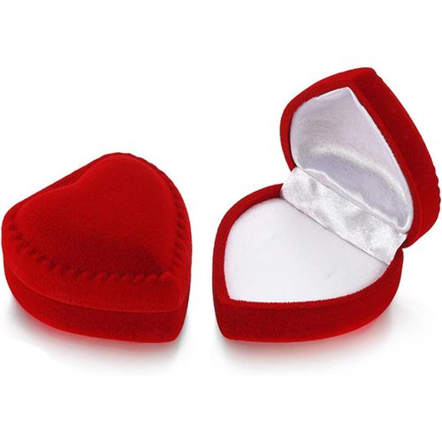 1 Pièce Boite Bague En Forme De C?ur,Boite A Bague En Velours Rouge,Emballage Cadeau Ecrin Bijoux Ecrin Bague Boite Coeur Proposition D'anniversaire Et De Noël