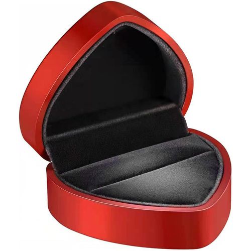 Boîte De Bague Demariage,Boîte À Bague En Forme De C?ur En Velours,Forme De Coeur Boîte De Bague De Stockage Demariage Saint Valentinpourmariage,Fiançailles,Saint-Valentin(Rouge)