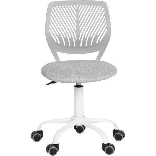 Lot De 1 Chaise De Bureau,Pivotante,Hauteur Réglable,Avec Petit Trou,Dossier Design Pour Chambre À Coucher,Bureau,Gris Clair