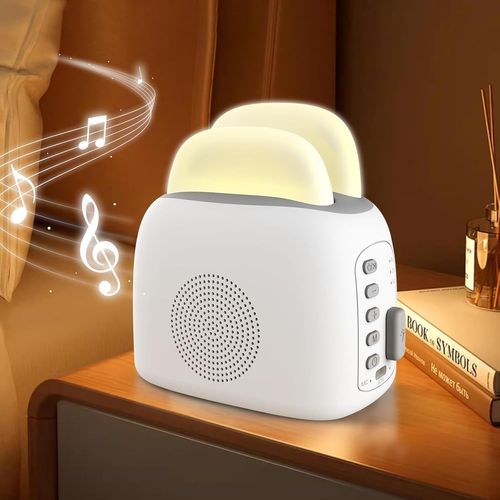 Veilleuse Bruit Blanc,3-In-1 Lampe De Chevet Bébé Veilleuse Machine À Sons Avec Haut-Parleur Bluetooth,Minuterie,White Noise Night Light Pour Bébé,Enfants,Adulte,Noël Cadeau,Chambre