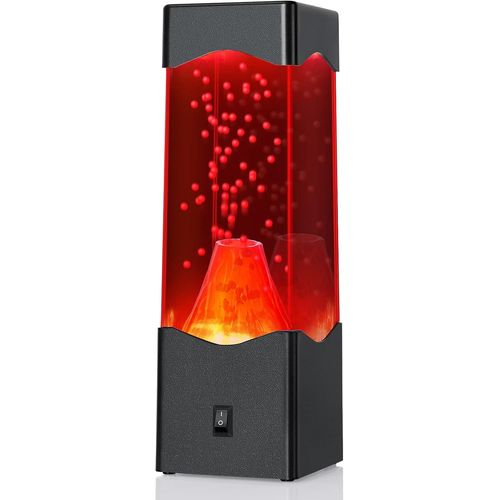 Lampe À Lave Volcanique Pour Enfants,Veilleuse Rouge Simulée D'éruption Volcanique,Lampe De Nuit Rechargeable Usb/Piles,Cadeaux D'anniversaire,Cadeaux De Noël Pour Filles Et Garçons