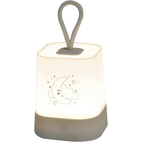 ,Veilleuse Nomade Silicone Led À Piles 8x8xh16cm Gris Nuage Essen'ciel