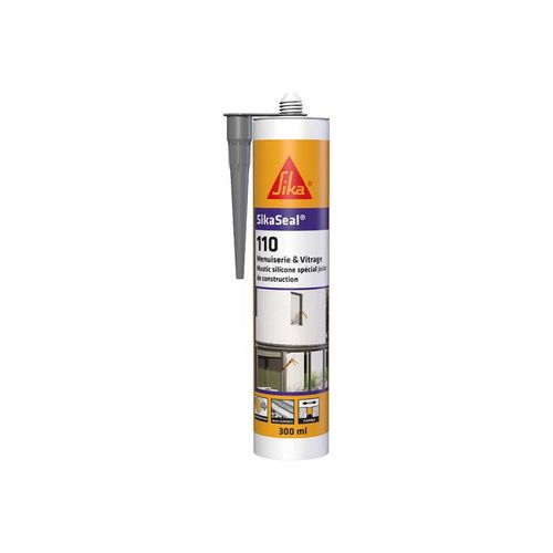 Mastic silicone SIKA SikaSeal 110 Menuiserie & Vitrage - Gris - 300ml