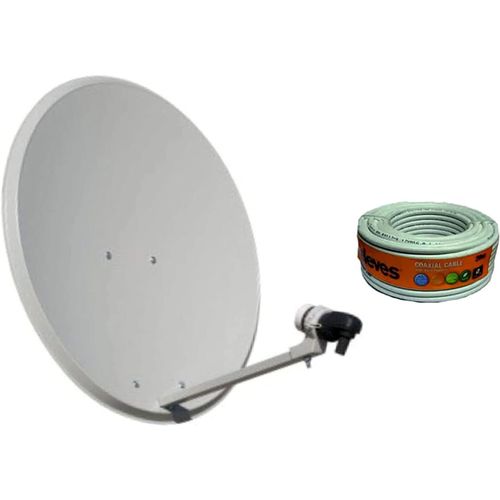 Kit D'Antenne Parabole 60cm + Rouleau De 20 M De Tissu + Lnb Illusion