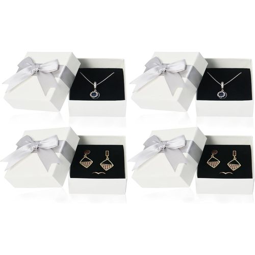 Lot De 4 Boîtes Cadeaux Pour Bijoux,Petite Boîte Cadeau Avec Couvercle,Boîte À Bijoux Pour Bagues,Boucles D'oreilles Et Colliers(Gris)