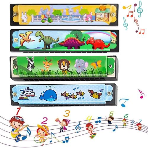 Harmonica Blues Diatonique,4 Pièces Harmonica Enfant,16 Trous Harmonica,Harmonica Blues,Couleur Harmonica,Harmonica Jouet,Pour Débutants,Enfants,Étudiants,Adultes,Joueurs Professionnels