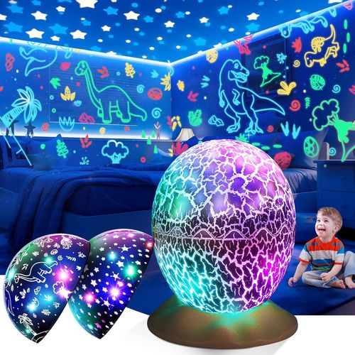 Veilleuse Dinosaure Etoile Projection,Dinausaure Cadeau Dinausore Lampe Dinosaure Jouet Enfant 3-10 Ans Garcon Cadeau Noel