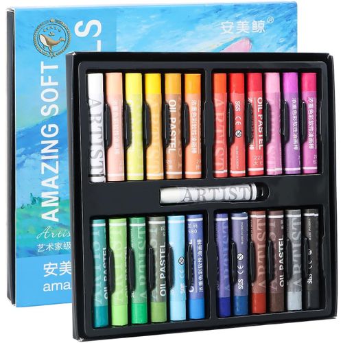 Lot De 25 Pastels À L'huilemulticolore,Pastel Gras Pastel Sec Doux,Fourniture Scolaire Pastel Idéaux Pour L'art,L'artisanat Et Les Croquis