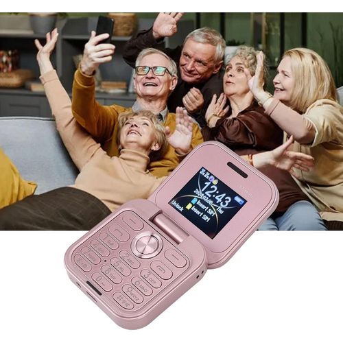 Le Plus Petit Téléphone Portable À Rabat ¿ Double Nano Sim,Radio Fm,Lecteurmultimédia 2G,Lampe De Poche Led,Caméra Arrière Hd,Cordon Pour Personnes Âgées(Rose Clair)