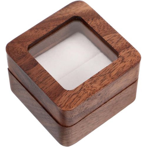 Boîte Pour Bagues En Bois- Présentoir À Bijoux- Porte-Bagues En Bois- Support Pour Alliances- Bague De Fiançailles- Étui Pour Bague Demariée- De Fête Demariage