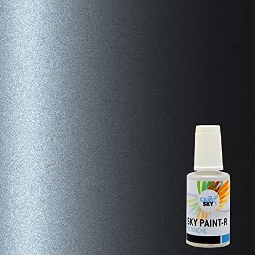 Stylo Retouche Peinture Carrosserie Compatible Avec Renault Gris Titanium Nacre Kpn(Flacon Pinceau 20ml)+Vernis Brillant(Flacon Pinceau 20ml)