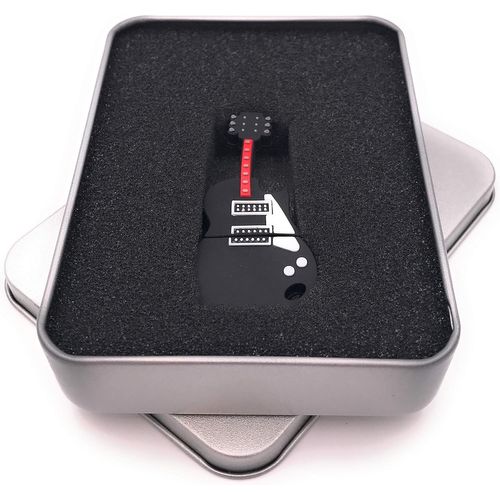 Guitare Instrument Demusique Guitare Électrique Noir Rouge Clé Usb Dans Une Boîte Cadeau 8 Go Usb 3.0
