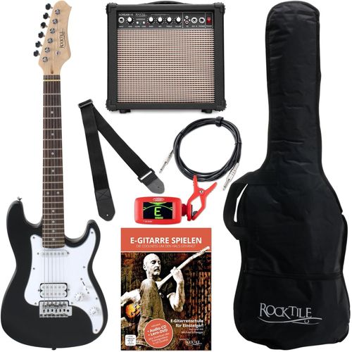 Sphere Junior Guitare Eléctrique Noir Set 3/4 Avec Ampli,Cable Et Sangle