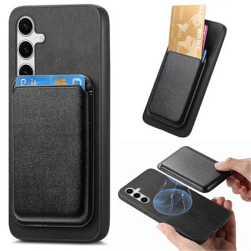 Pour Samsung Galaxy S25 Coque Carte Magnétique Détachable Sac Cuir Téléphone Couverture Arrière - Noir