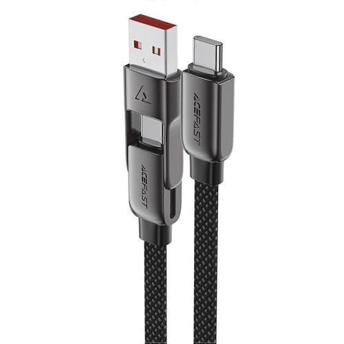 ACEFAST C13-05 0,2 m USB-A USB-C vers USB-C Câble de données de charge Cordon en alliage de zinc tressé