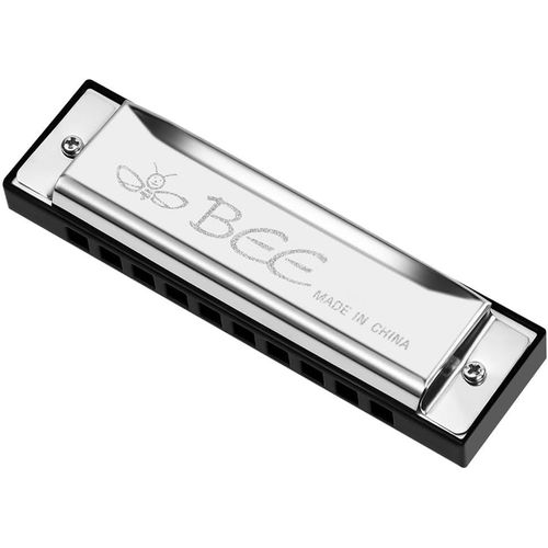 Harmonica Diatonique,10 Trous Harmonica Blues,20 Tons Diatonique En Do,Harmonica Jouet Avec Sac De Rangement Pour Débutants Enfants Étudiants Adultes Commemeilleur Cadeau- Argent