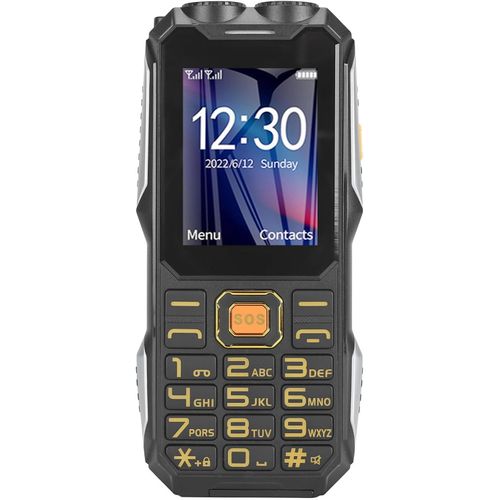 Téléphone Portable Robuste 4G Pour Seniors,Écran 2,6 Pouces,Gros Bouton,Écran Transparent,Lampe De Poche Led,Banque D'Alimentation,3 Boutons Sos,Avec Vibration,Lecteur