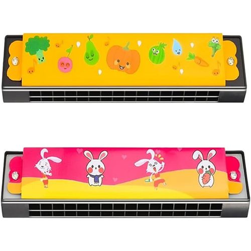 Plandlelee Harmonica,Harmonica Débutant,2pcs Harmonica De Bande Dessinée Pour Enfants,Couleur Harmonica,Pour Débutants,Enfants,Étudiants,Adultes,Joueurs Professionnels
