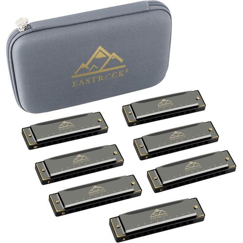 Harmonica À 7 Touches 10 Trous. Clé C D E F G A Bb Harmonie Diatonique Pour Joueurs Professionnels,Débutants,Cadeaux Pour Étudiants,Adultes,Amis.