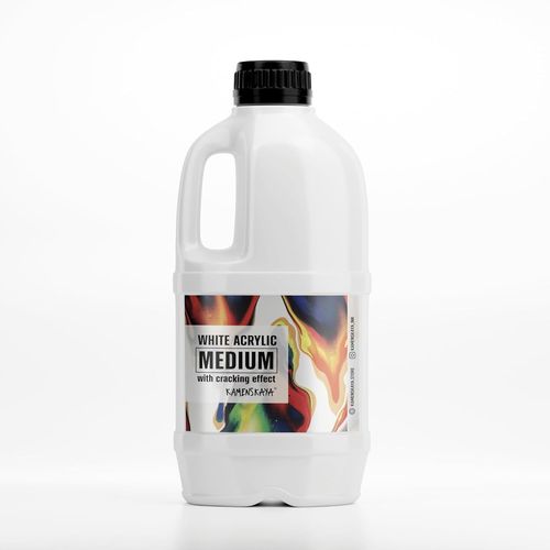 Milieu Acrylique Blanc Avec Effet Craquelé Pour Techniques D'art Fluide,1000ml