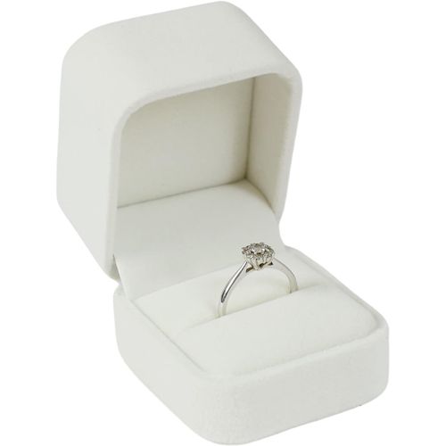 Boîte À Bagues En Velours Blanc,Boite Bague Fiancaille Boîte Cadeau Élégante Pour Fiançailles,Mariage,Demande Enmariage,Anniversaire,Saint-Valentin,Idéale Pour Bijoux Et Souvenirs