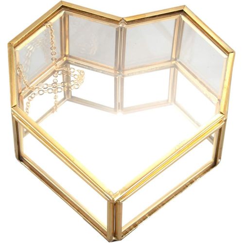 Pliant Amour En Forme De Coeur Géométrique Boîte À En Verre Boîte À Bagues En Verre Boîte À Demariage Unique Exquis Bague Pour La Décoration Demariage