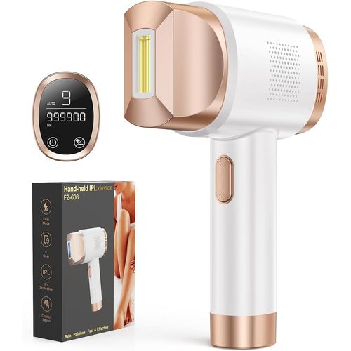 Épilateur Lumière Pulsée Avec 9 Niveaux D'énergie, Épilateur Laser Avec 999,900 Flashes, Grand Écran Lcd, Fonctions Hr/Sc/Ra, Épilation Ipl Pour Femme Et Homme, Visage, Corps, Aisselles, Bikini