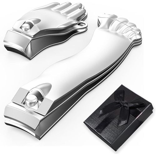 Ensemble De Coupe-Ongles Argentés, Coupe-Ongles Amusants, En Forme De Pieds Et De Mains, Idée Cadeau Pratique Pour Noël, La Fête Des Pères Et Plus Encore 